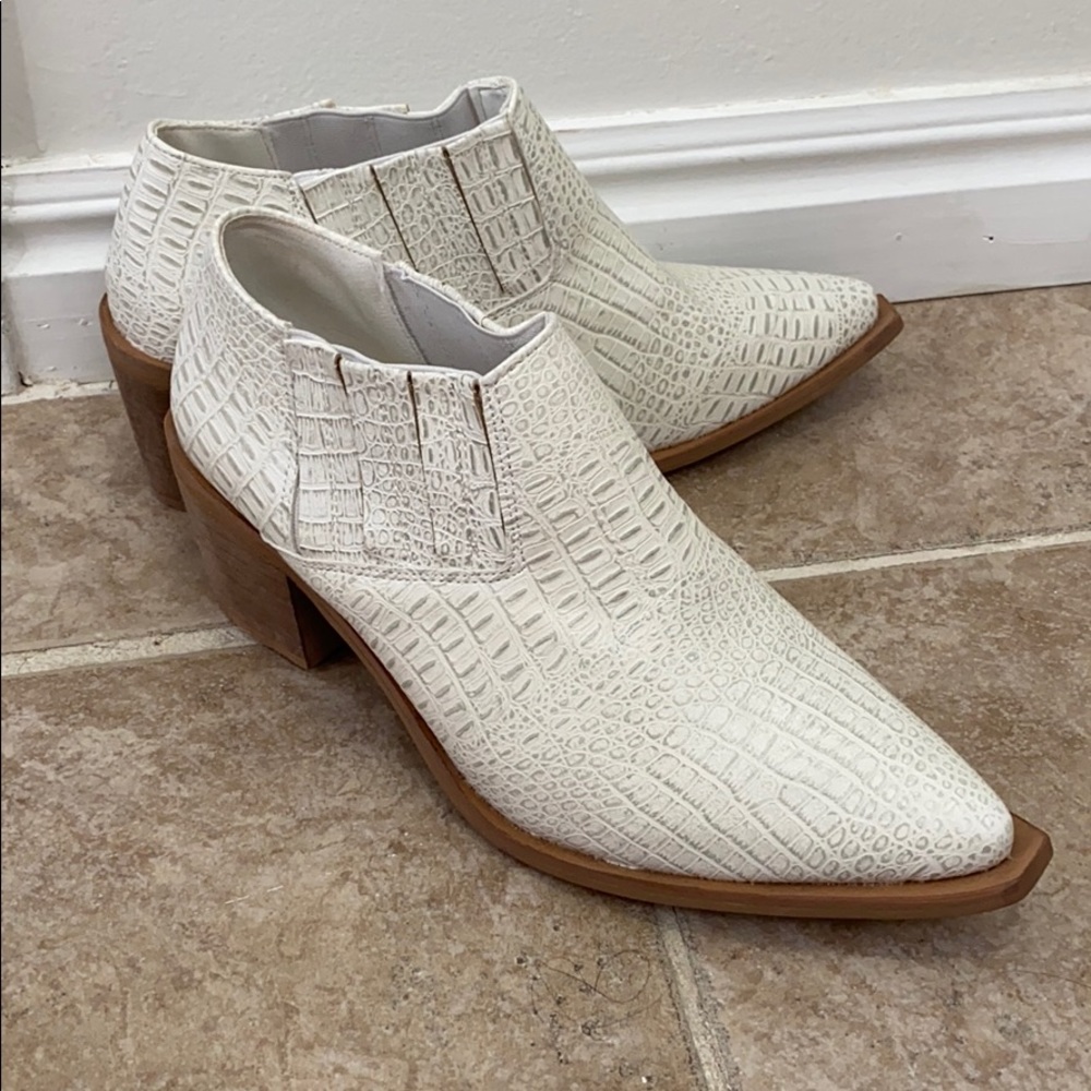 White snakeskin boots